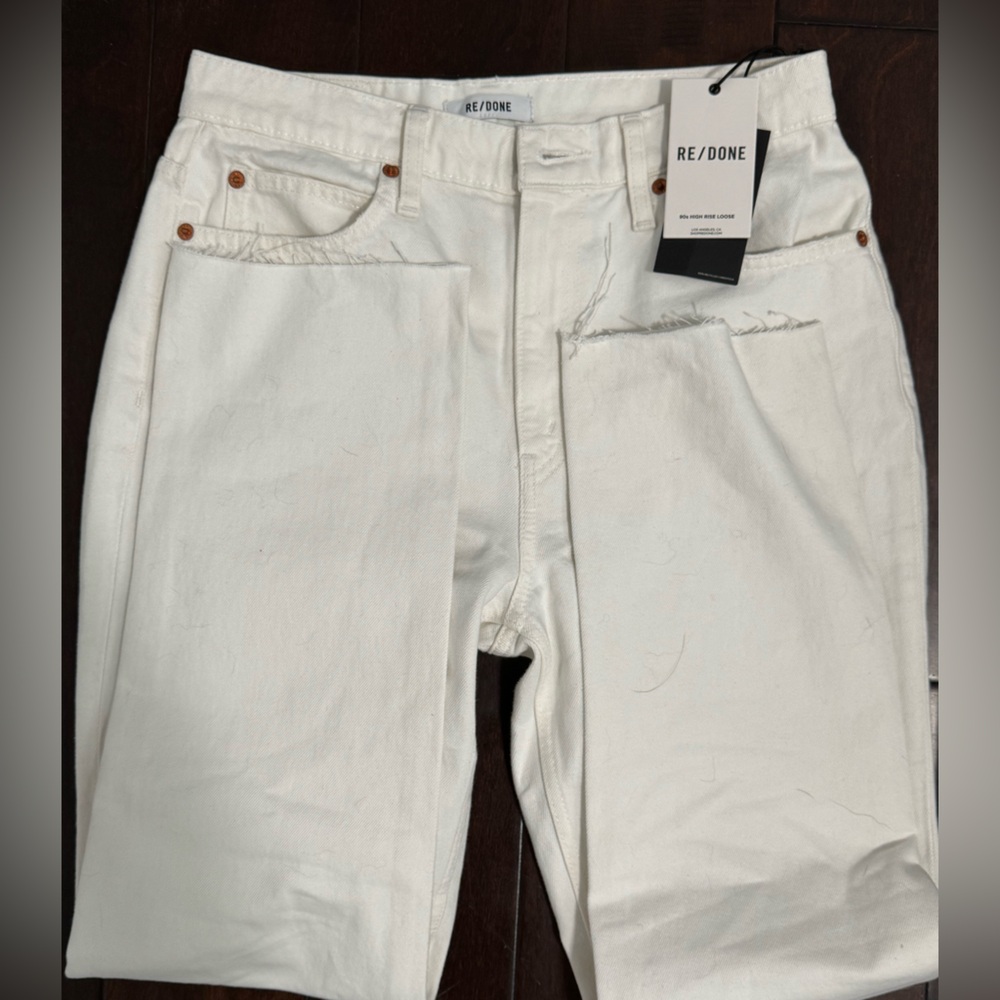 Re/done white 90s loose high rise jeans